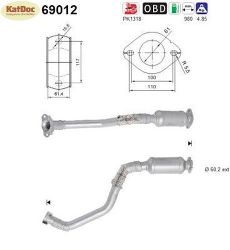 Katalysator Lexus NX 300h, AWD, Toyota RAV 4 2.5 Hybrid, 4WD, 145/147kW,Euro 6 - KatDoc