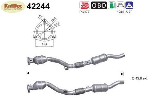 Katalysator Audi A6,Skoda Superb,VW Passat B5,2.4/2.8, 140/142kW,rechts,Euro 4 - KatDoc
