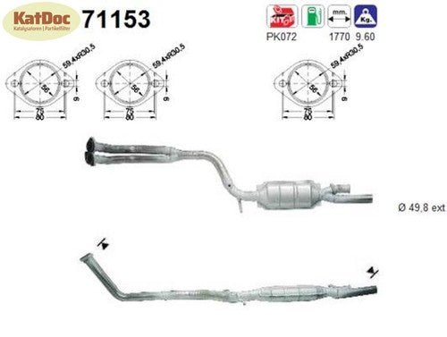 Katalysator für Mercedes 190 (W201), E 2.0/2.3, 87/90/97/100kW, Euro 1&2 - KatDoc
