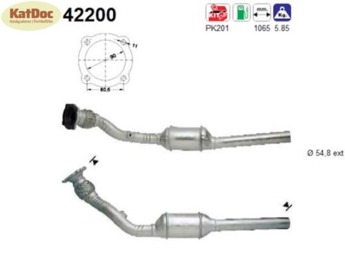 Katalysator für Audi A3, Skoda Octavia, VW Golf 4, 1.8, 110kW, Euro 1&2 - KatDoc