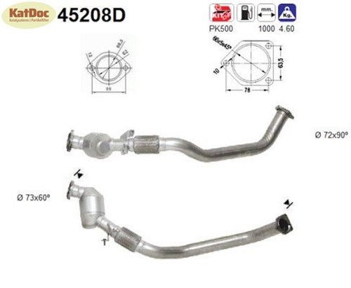 Katalysator BMW 3er E46 320d, 2.0, 100kW, Euro 1&2 - KatDoc