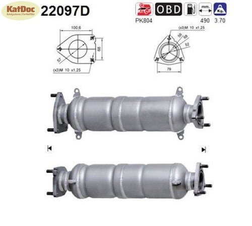 Katalysator Honda Accord VII/CR - V III/FR - V, 2.2 i CTDi, 103kW, Euro 4 - KatDoc