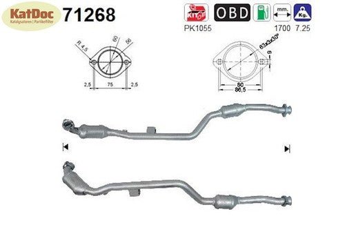 Katalysator für Mercedes E - Klasse (W/S211), 2.6/3.2/5.0, links, Euro 4 - KatDoc