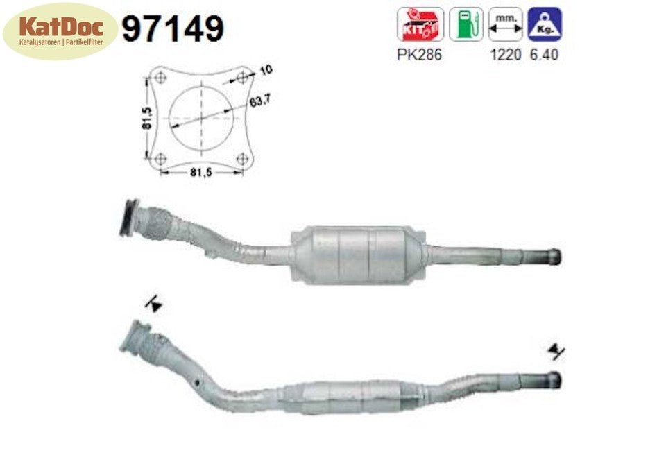 Katalysator für Volvo 850/S70/V70, 2.0/2.4, 93/106kW, Euro 2 - KatDoc
